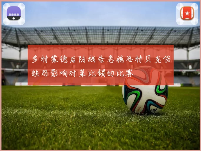 多特蒙德后防线告急施洛特贝克伤缺恐影响对莱比锡的比赛